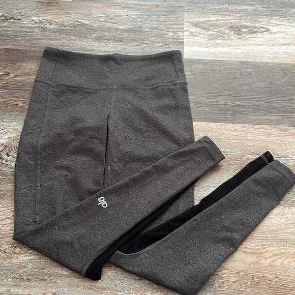 ALO Yoga Pants - Alo Grey with Black Mesh Leggings size S